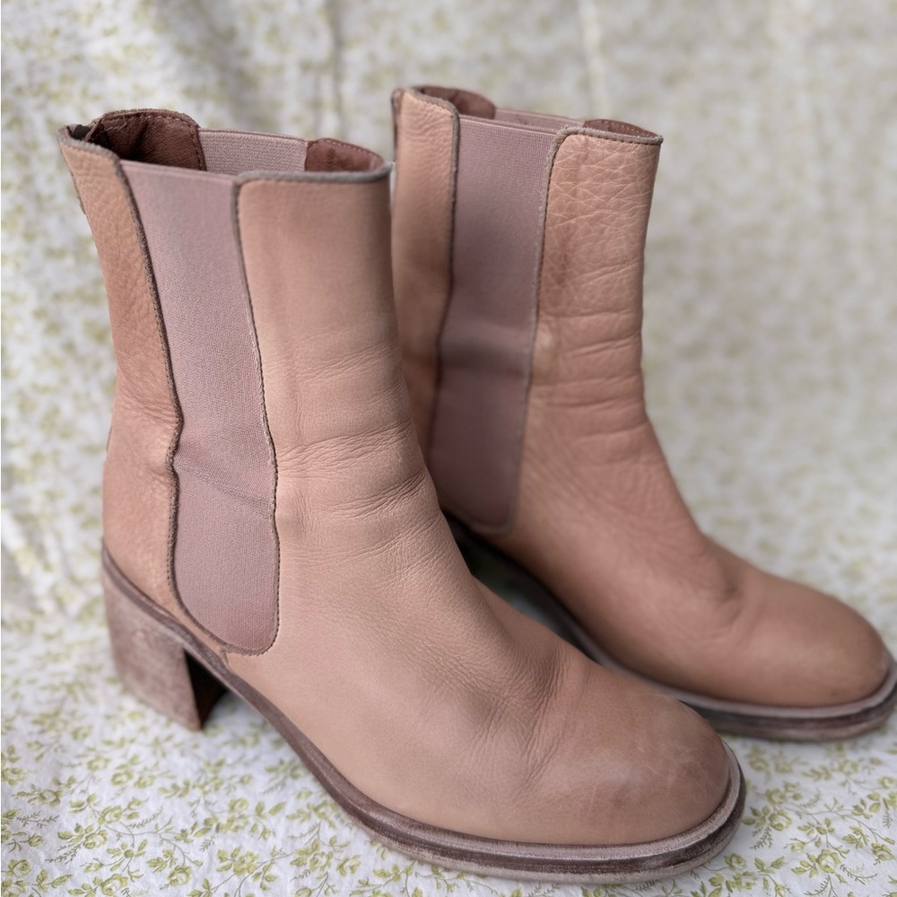 Free People Blush Leather Ankle Boots